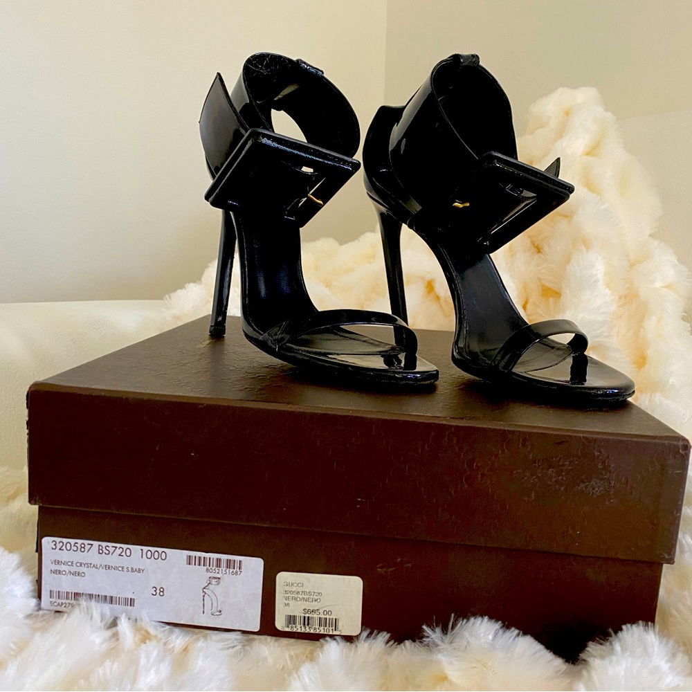 Gucci Vernice Baby Nero Sandals